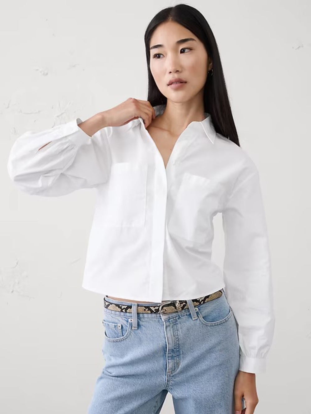 Banana Republic Factory White Double Pocket Shirt NWT